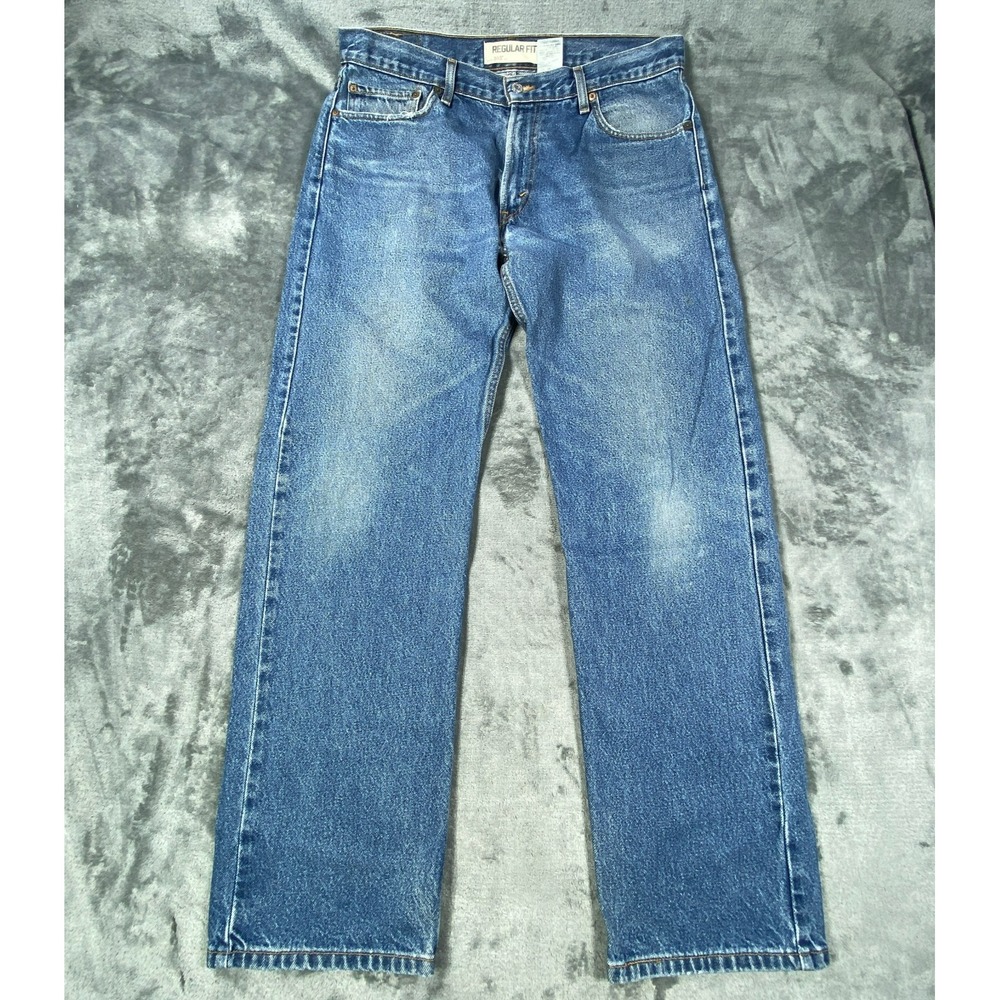Levis 505 Jean Fits 34x31 Blue Straight Leg Denim Classic Cotton Red Tab VTG Y2K